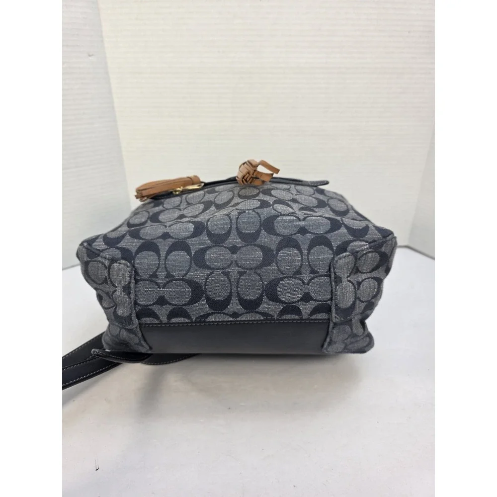 Coach Kleo Backpack in signature chambray‎ w smooth leather details B2257-C8162